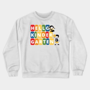 Hello Kindergarten Teacher Back To Shcool Educational Crewneck Sweatshirt